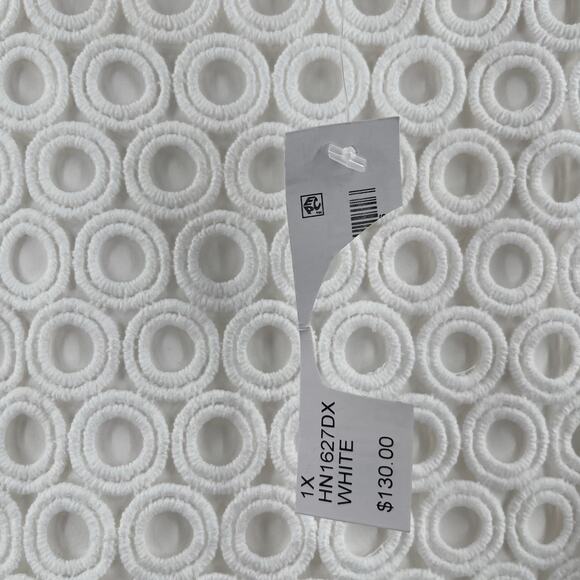 ENGLISH FACTORY Dress Size 1X White Eyelet Mixed Media Bridal Wedding Shower NWT - Picture 6 of 12